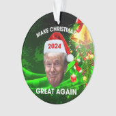 サンタおもしろいトランプ2024が再びクリスマスに素晴らし オーナメント (正面)