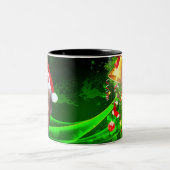 サンタおもしろいトランプ2024年クリスマス切り札愛好家の贈り物 ツートーンマグカップ (中央)