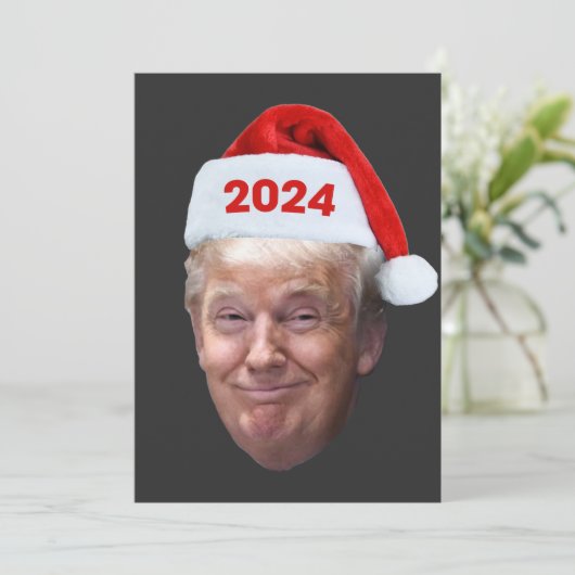 サンタおもしろいトランプ2024年クリスマス切り札愛好家の贈り物 招待状 (スタンド正面)