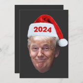 サンタおもしろいトランプ2024年クリスマス切り札愛好家の贈り物 招待状 (正面/裏面)