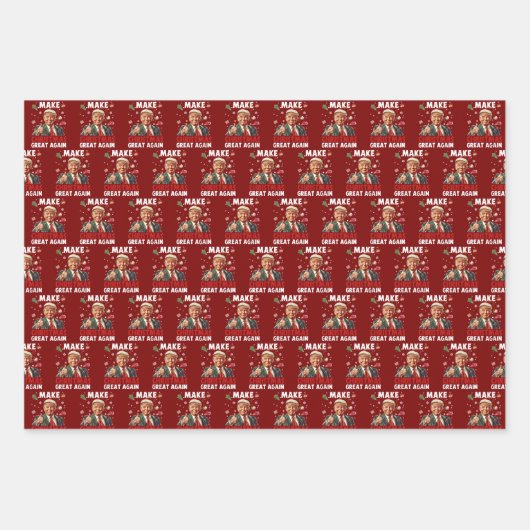 サンタおもしろいトランプ | 再びクリスマスを素晴らし作る ラッピングペーパーシート (正面3)