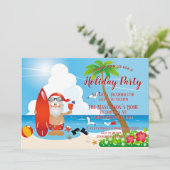 サンタおもしろいトロピカルビーチクリスマスパーティー 招待状 (スタンド正面)