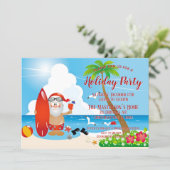 サンタおもしろいトロピカルビーチクリスマスパーティー 招待状 (スタンド正面)