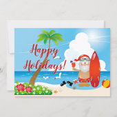 サンタおもしろいトロピカルビーチクリスマスパーティー 招待状 (裏面)