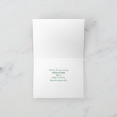 サンタおもしろいネコが人間の熱狂するクリスマスカードを持つ シーズンカード (内部)