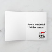 サンタおもしろいハットに住む古いイギリスの牧羊犬 シーズンカード (内部)