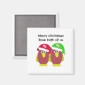 サンタおもしろいハットのクリスマスチキン マグネット (正面/裏面)