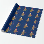 サンタおもしろいハットのビッグフットChristmas Cartoon ラッピングペーパー<br><div class="desc">可愛いおもしろいユニークビッグはサンタハットを着てキャンディーケーンを持つクリスマスデザインはクリスマス休暇中のビッグ愛好家や自然愛好家にとって素晴らしい。</div>