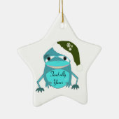 サンタおもしろいハットを歩く セラミックオーナメント (右)