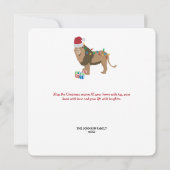 サンタおもしろいハットカード付きクリスマスリオン動物 (裏面)