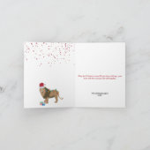 サンタおもしろいハットカード付きクリスマスリオン動物 サンキューカード (内部)