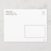 サンタおもしろいハットクリスマスディアグリーンプレイド シーズンポストカード (裏面)