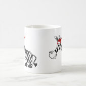 サンタおもしろいハットクリスマスマンガのゼブラ コーヒーマグカップ (中央)