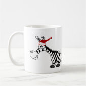 サンタおもしろいハットクリスマスマンガのゼブラ コーヒーマグカップ (左)