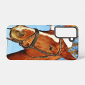 サンタおもしろいハットホースクリスマス SAMSUNG GALAXYケース (裏面横)