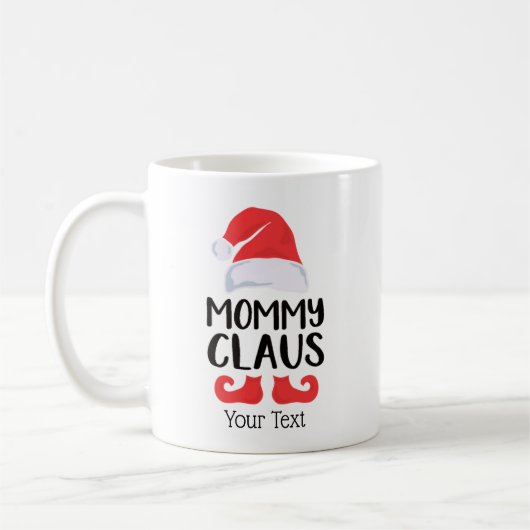 サンタおもしろいハットモミークロースクリスマスホリデー コーヒーマグカップ (左)