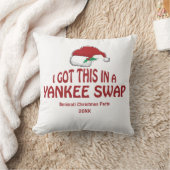 サンタおもしろいハットヤンキースワップギフト クッション (ブランケット)