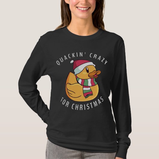 サンタおもしろいハットラバーダッククリスマスプン Tシャツ (正面)