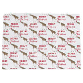 サンタおもしろいハット付きクリスマスキリン動物 ラージペーパーバッグ (正面)