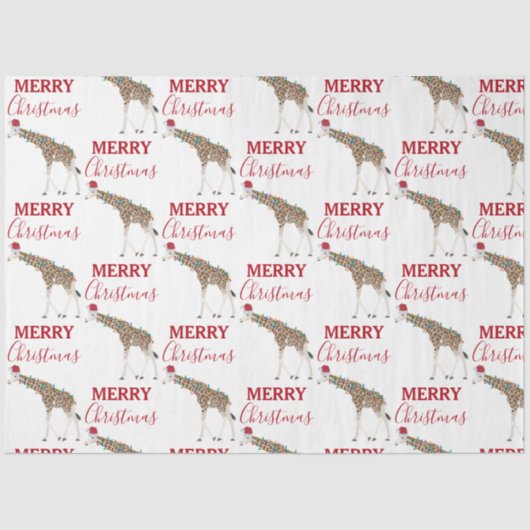 サンタおもしろいハット付きクリスマスキリン動物 薄葉紙 (正面)