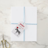 サンタおもしろいハット付きクリスマスゼブラ動物 ギフトタグ (より糸付き)