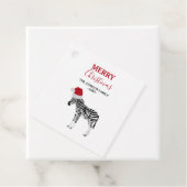 サンタおもしろいハット付きクリスマスゼブラ動物 フェイバータグ (インサイチュ)