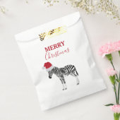 サンタおもしろいハット付きクリスマスゼブラ動物 フェイバーバッグ (封をした状態)