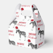 サンタおもしろいハット付きクリスマスゼブラ動物 フェイバーボックス (正面サイド)