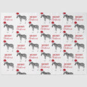 サンタおもしろいハット付きクリスマスゼブラ動物 薄葉紙 (正面)