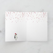 サンタおもしろいハット付きクリスマスペンギン動物 シーズンカード (内部)