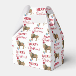 サンタおもしろいハット付きクリスマスリオン動物 フェイバーボックス
