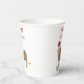 サンタおもしろいハット付きクリスマスリオン動物 紙コップ (右)