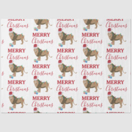 サンタおもしろいハット付きクリスマスリオン動物 薄葉紙