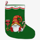 サンタおもしろいハット格言 ラージクリスマスストッキング (正面)