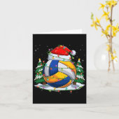 サンタおもしろいバレーボールボール&amp; Net Christmas Li カード (黄色い花)
