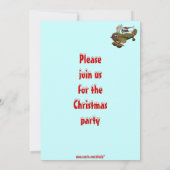 サンタおもしろいパイロットクリスマスパーティの招待状カード 招待状 (裏面)