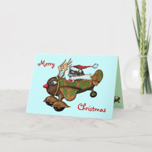 サンタおもしろいパイロットメリークリスマスカードデザイン シーズンカード