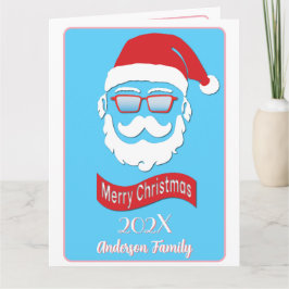 サンタおもしろいヒップスタースタイルクリスマスカード カード