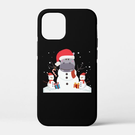 サンタおもしろいヒッポクリスマス雪だるまクリスマスギフト Case-Mate iPhoneケース (裏面)