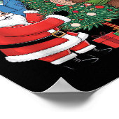 サンタおもしろいビッグフットエイリアン飾ズクリスマストル ポスター (角)