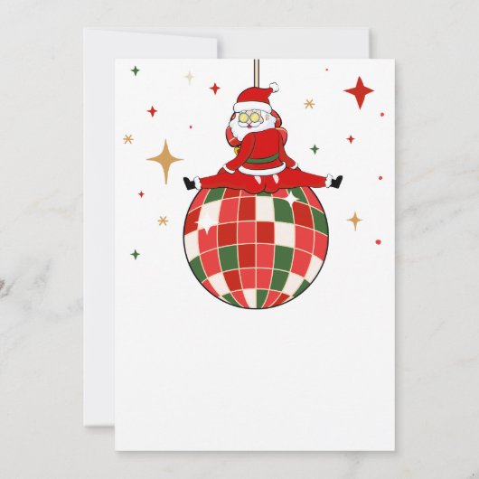 サンタおもしろいフレンドスマスクリスマスパーティー 招待状 (裏面)