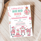 サンタおもしろいフレンドスマスクリスマスパーティー 招待状