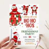 サンタおもしろいフレンドスマスクリスマスパーティー 招待状