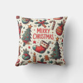 サンタおもしろいブラックキャットクリスマスホリデー クッション (裏面)