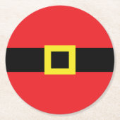 サンタおもしろいベリーベルトバックルホリデークリスマス ラウンドペーパーコースター (正面)