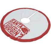 サンタおもしろいベ判定引用文クリスマスユーモア赤 ブラッシュドポリエステルツリースカート (アングル)