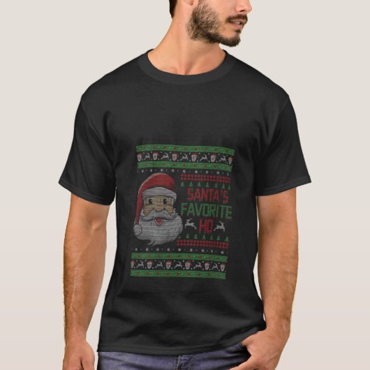 サンタおもしろいホミームおもしろいクリスマスサンタ醜いChr Tシャツ (正面)