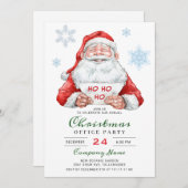 サンタおもしろいホリデ企業のィークリスマスパーティー 招待状 (正面/裏面)