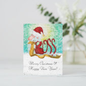 サンタおもしろいボスクリスマス シーズンポストカード (スタンド正面)