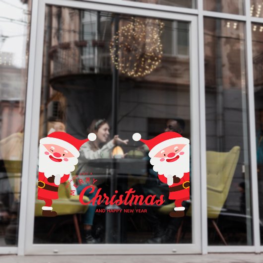 サンタおもしろいメリークリスマススモールビジネスホリデー ウィンドウサイン